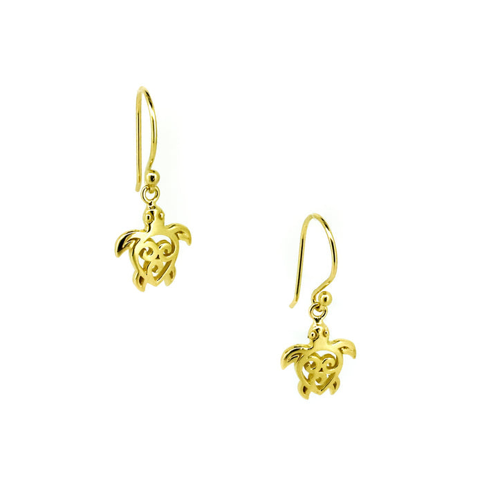 Turtle Cove gold earrings crafted in gold vermeil over 925 sterling silver