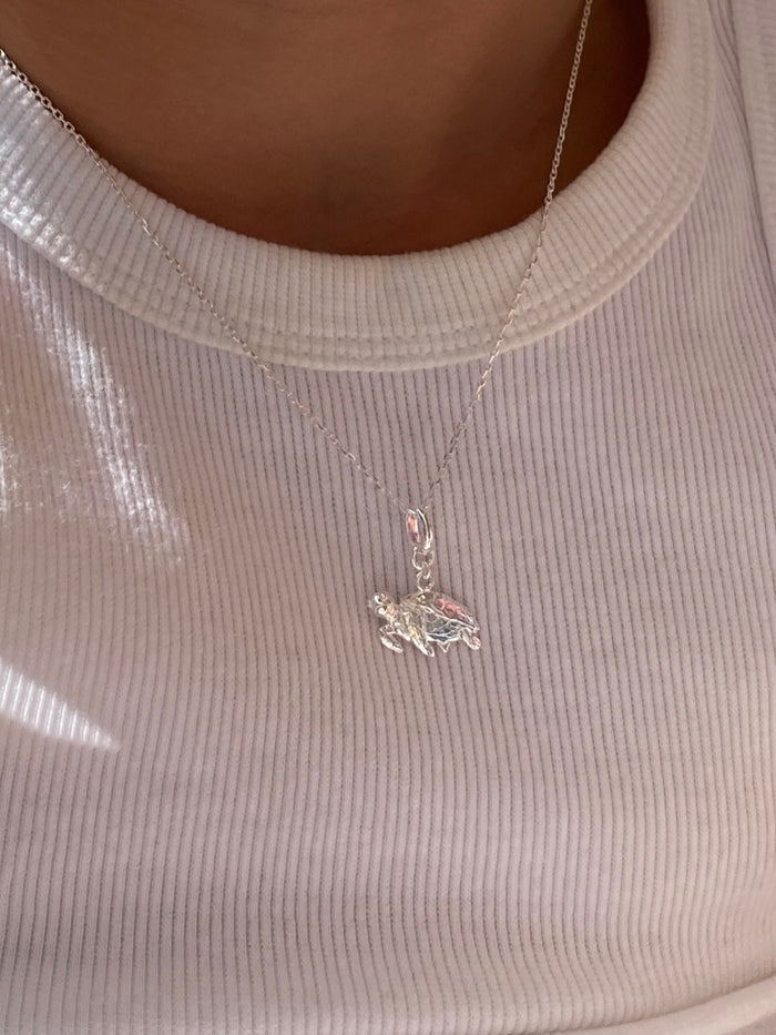 Turtle Pendant  Silver