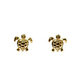 Gold turtle stud earrings crafted in gold vermeil over 925 sterling silver