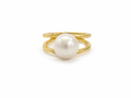 Twin Reflection Pearl Ring Gold | Gold Vermeil Freshwater Pearl Ring