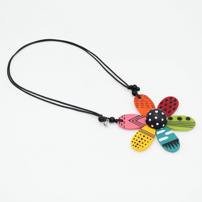 Vibrant Garden Flower Pendant Necklace