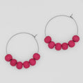 Vibrant Pink Hoop Dangle Earring - Sylca Designs - Chunky Jewelry