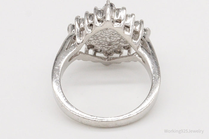 Vintage Cubic Zirconia Sterling Silver Ring - Size 8