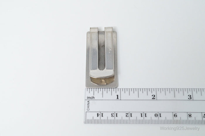 Vintage Designer Anson Dollar Sign Sterling Silver Money Tie Money Clip