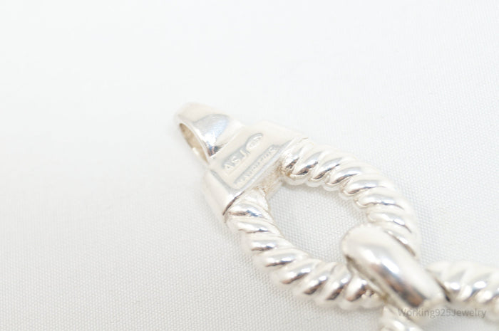 Vintage Designer ASJ Mauritius Art Deco Cable Cord Sterling Silver Bracelet