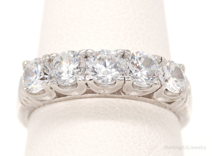 Vintage Designer ATI Cubic Zirconia Sterling Silver Ring - Size 7