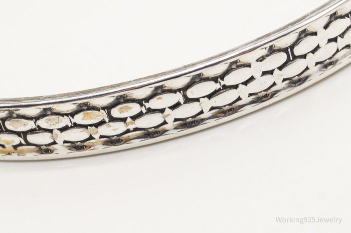 Vintage Designer Beau Sterling Silver Plated Bangle Bracelet