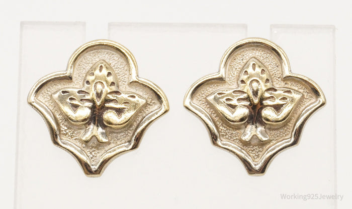 Vintage Designer Boma Gold Vermeil Sterling Silver Earrings