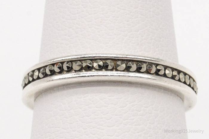 Vintage Designer Boma Marcasite Sterling Silver Ring - Size 6