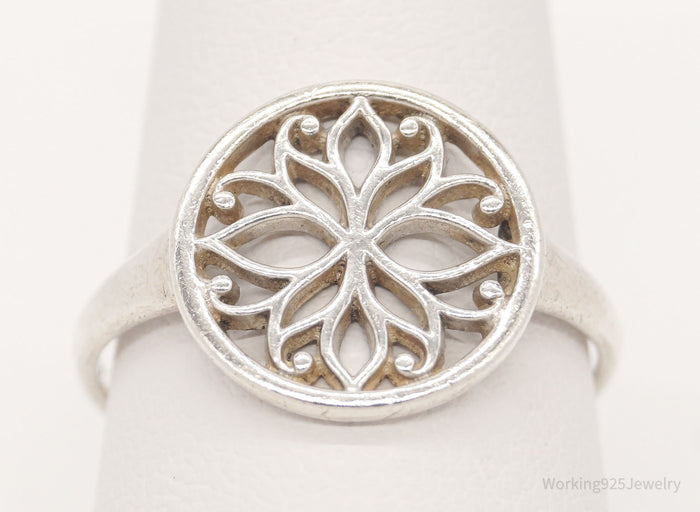 Vintage Designer BOMA Openwork Filigree Sterling Silver Ring - Size 8.75