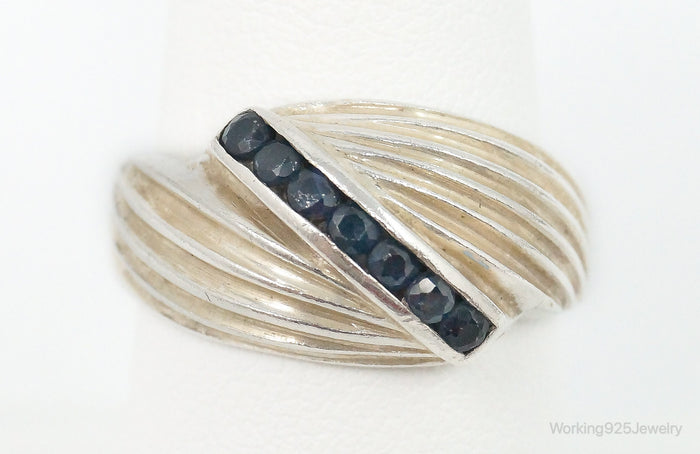 Vintage Designer CNA Sapphire Sterling Silver Ring - Size 8