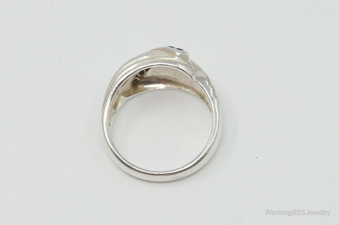Vintage Designer CNA Sapphire Sterling Silver Ring - Size 8