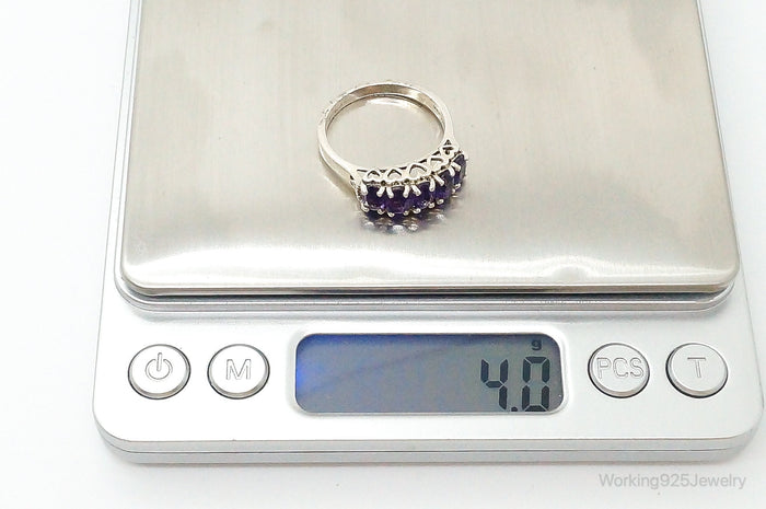 Vintage Designer CNS Amethyst Sterling Silver Ring - Size 9.75