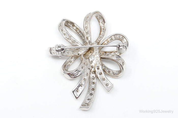 Vintage Designer ESPO Joesph Esposito Cubic Zirconia Art Deco Sterling Brooch