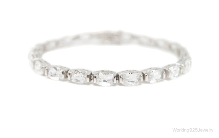 Vintage Designer FAS Cubic Zirconia Sterling Silver Tennis Bracelet