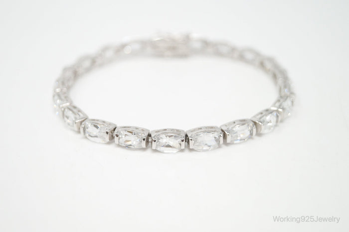 Vintage Designer FAS Cubic Zirconia Sterling Silver Tennis Bracelet