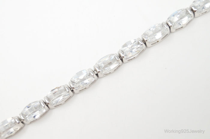 Vintage Designer FAS Cubic Zirconia Sterling Silver Tennis Bracelet