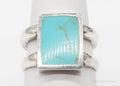 Vintage Designer FAS Faux Turquoise Sterling Silver Ring - Size 7