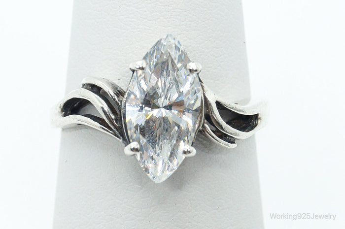 Vintage Designer JED Cubic Zirconia Sterling Silver Ring - Size 6