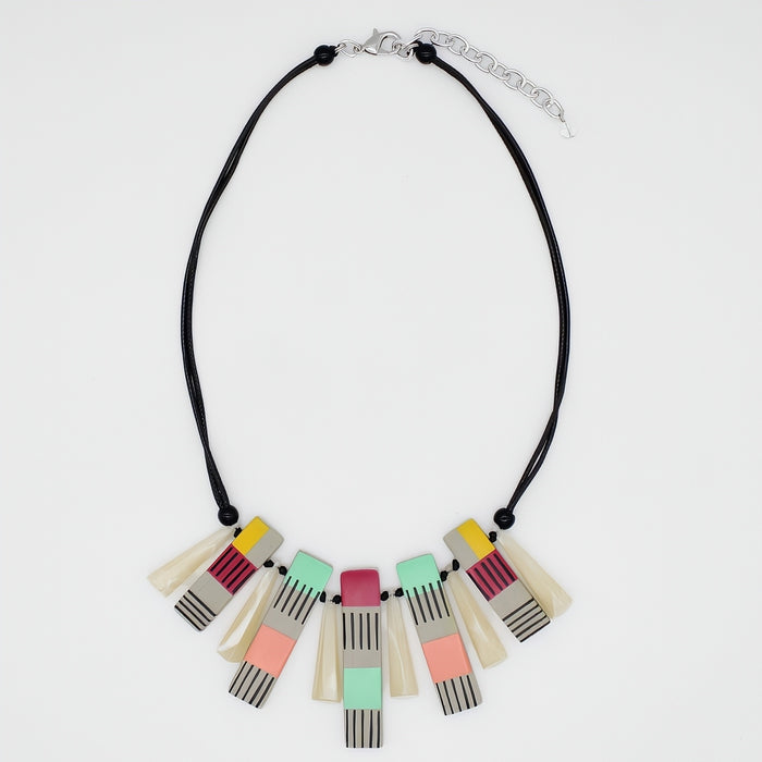 Vivid Hues Cascade Charm Necklace - Sylca Designs - Chunky Jewelry