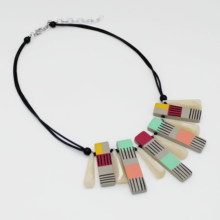 Vivid Hues Cascade Charm Necklace - Sylca Designs - Chunky Jewelry