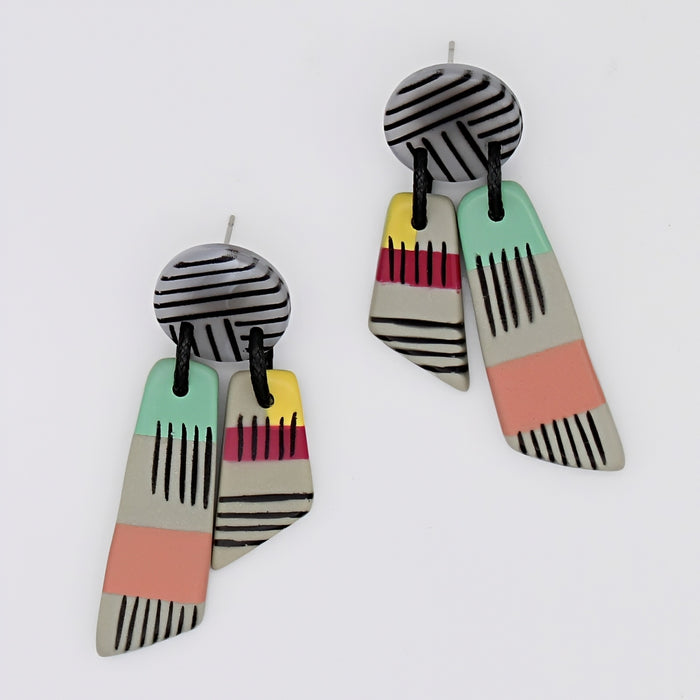 Vivid Hues Geometric Earring - Sylca Designs - Chunky Jewelry