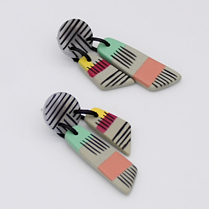 Vivid Hues Geometric Earring - Sylca Designs - Chunky Jewelry