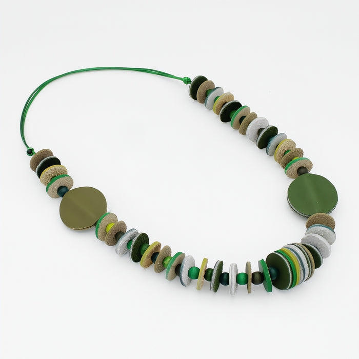 Vivid Ivy Green Leather Necklace