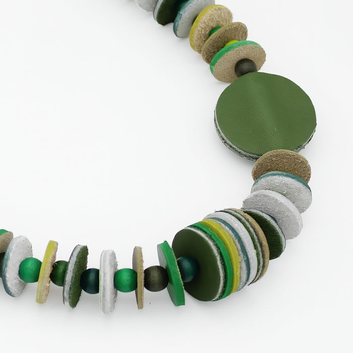 Vivid Ivy Green Leather Necklace