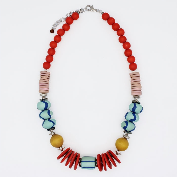 Vivid Multi Color Marcella Statement Necklace - Sylca Designs - Chunky Jewelry