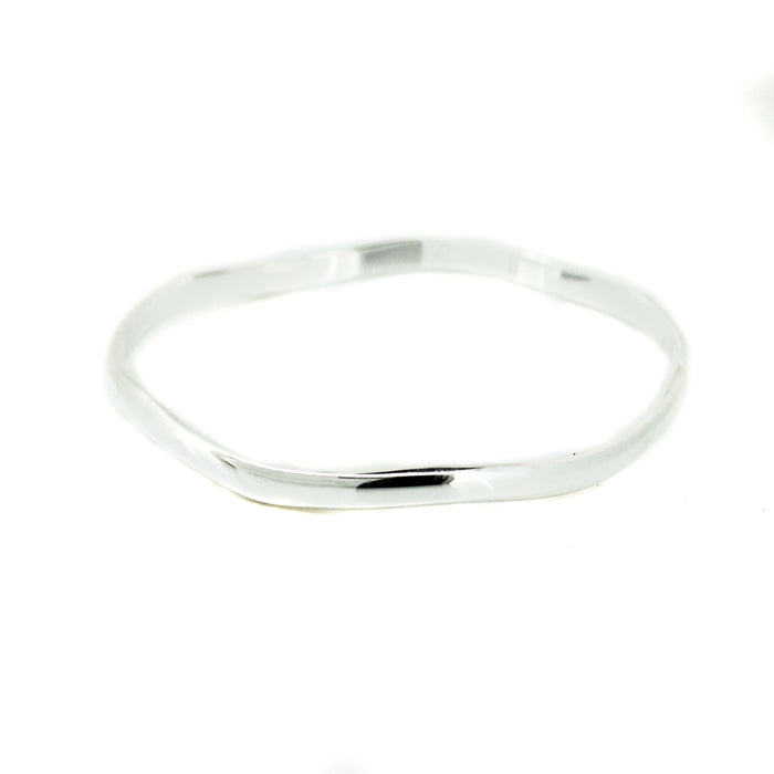 wavy silver bangle