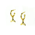 Whale tail huggies gold ocean inspired earrings designed in Broome Western Australia