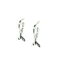 silver hoop earrings with whale tail charm