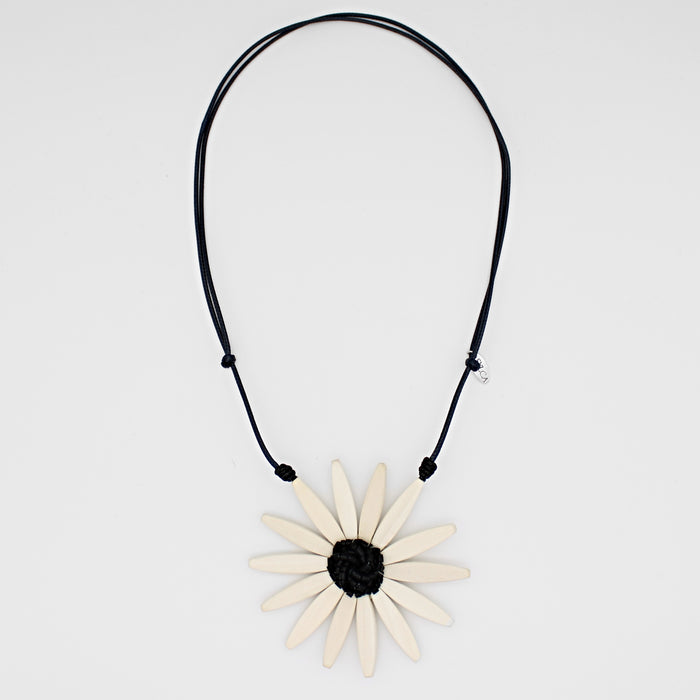 White Amaya Flower Statement Necklace - Sylca Designs - Chunky Jewelry