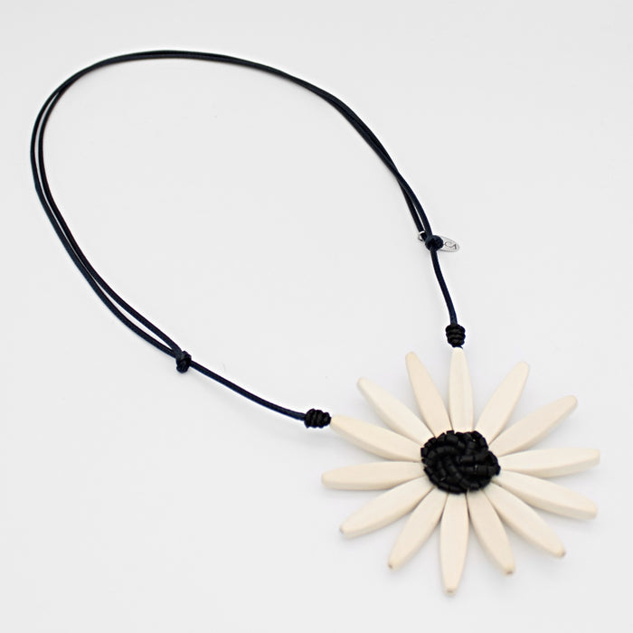 White Amaya Flower Statement Necklace - Sylca Designs - Chunky Jewelry