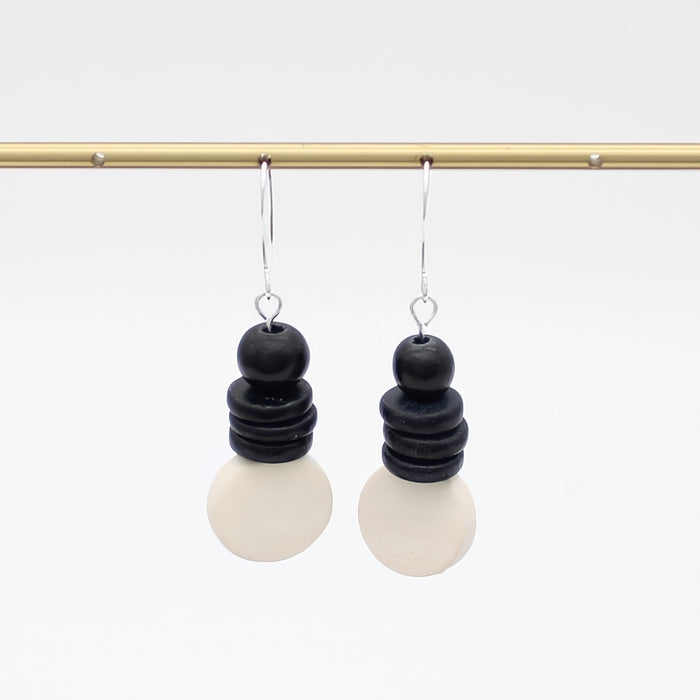 White and Black Dusk Earrings
