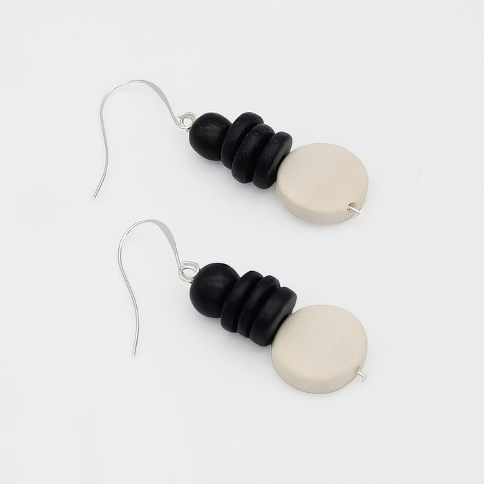 White and Black Dusk Earrings