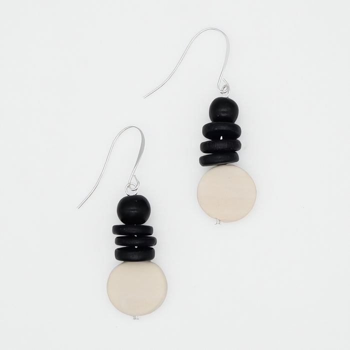 White and Black Dusk Earrings