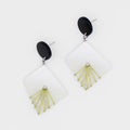 White and Gold Thalia Drop Earrings - Sylca Designs - Chunky Jewelry