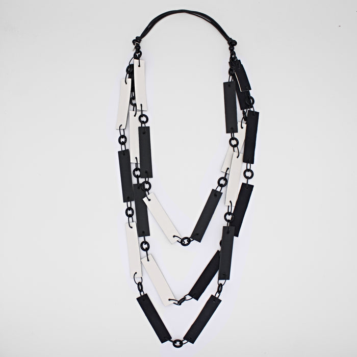 White Avalee Leather Necklace - Sylca Designs - Chunky Jewelry