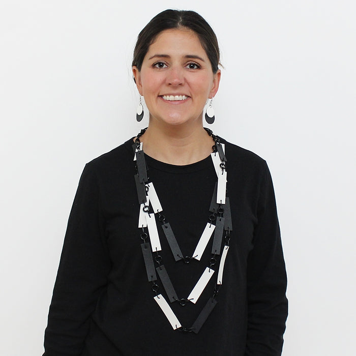 White Avalee Leather Necklace - Sylca Designs - Chunky Jewelry