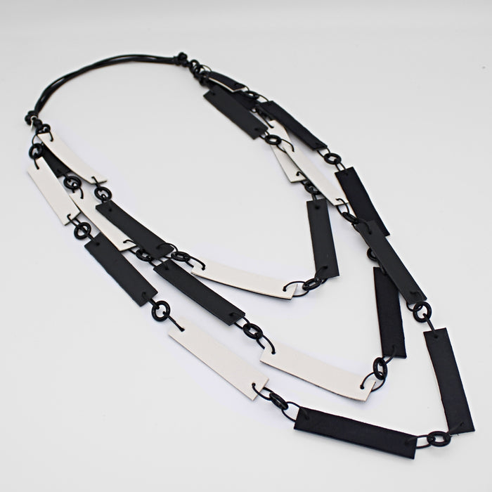 White Avalee Leather Necklace - Sylca Designs - Chunky Jewelry