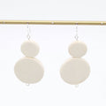 White Double Bead Sarah Earrings