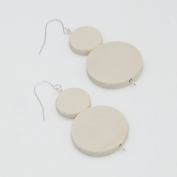 White Double Bead Sarah Earrings