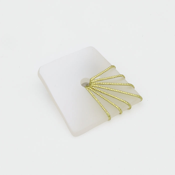 White Frosted Gold Thread Brooch