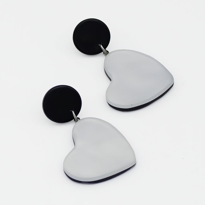 White Frosted Heartstrings Earring - Sylca Designs - Chunky Jewelry