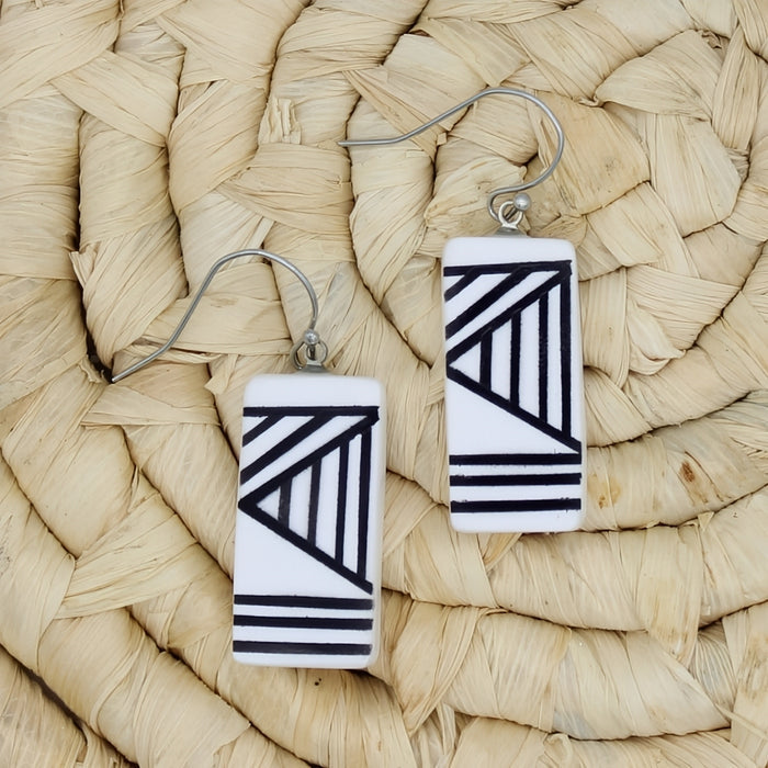 White Geometric Vesperra Earring - Sylca Designs - Chunky Jewelry