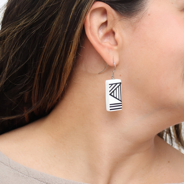 White Geometric Vesperra Earring - Sylca Designs - Chunky Jewelry