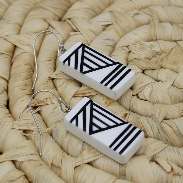 White Geometric Vesperra Earring - Sylca Designs - Chunky Jewelry