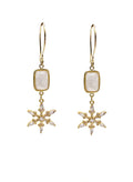 White Moonstone With Snowflake Dangle Earrings NE011